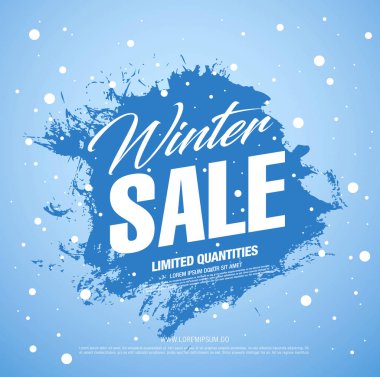 Kış satışı büyük başlığı. Renkli vektör çizim