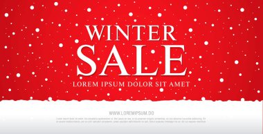 Kış satışı büyük başlığı. Renkli vektör çizim