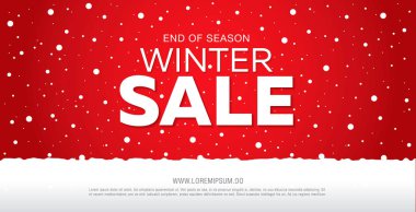 Kış satışı büyük başlığı. Renkli vektör çizim