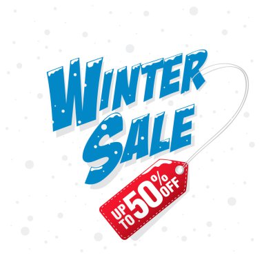Kış satışı büyük başlığı. Renkli vektör çizim