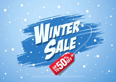 Kış satışı büyük başlığı. Renkli vektör çizim