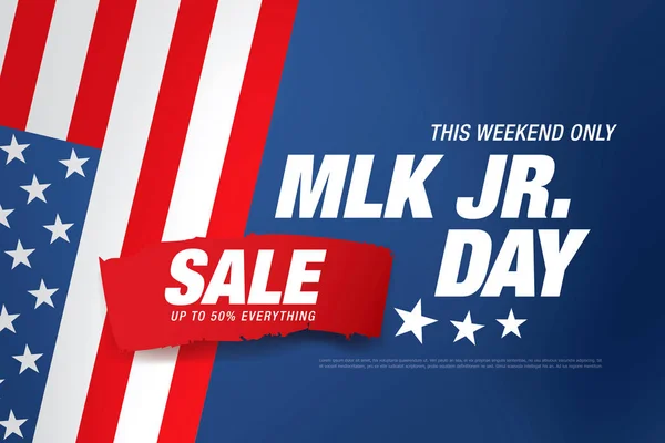 Martin Luther King Day Sale Banner Layout Design Векторная Иллюстрация — стоковый вектор