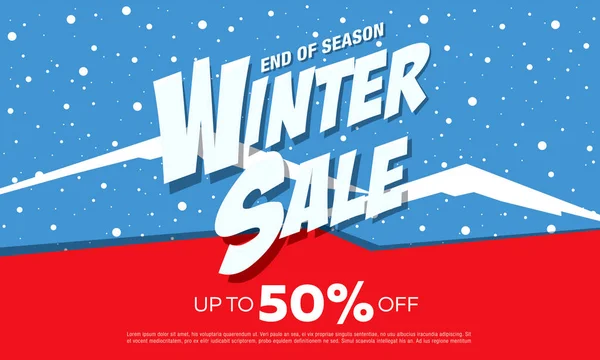 Vinter Försäljning Banner Malldesign Vektorillustration — Stock vektor