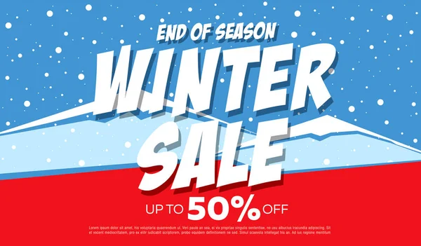 Winter Sale Banner Template Design Vector Illustration — Stock Vector