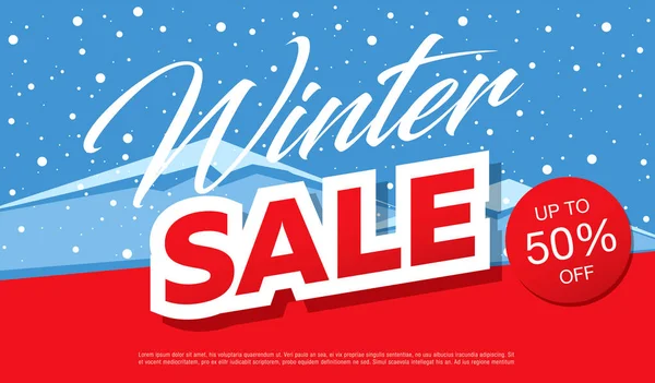 Invierno Venta Banner Plantilla Diseño Vector Ilustración — Archivo Imágenes Vectoriales