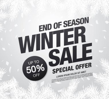 Kış satış afiş şablonu tasarlamak vektör