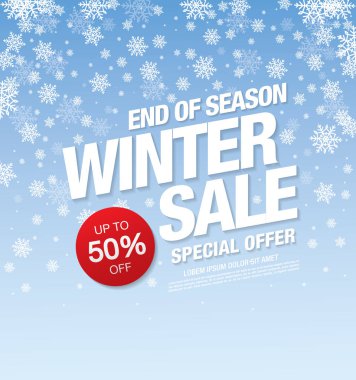 Kış satış afiş şablonu tasarlamak vektör