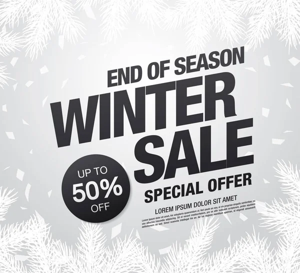 Kış satış afiş şablonu tasarlamak vektör