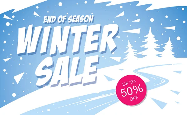 Kış satış afiş şablonu tasarlamak vektör