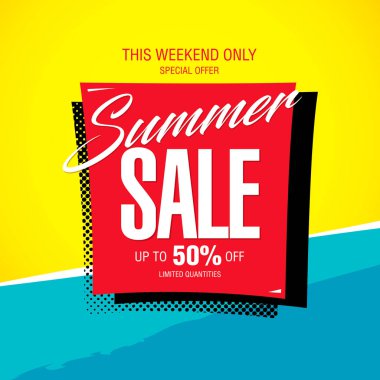 Yaz İndirimi vektör illüstrasyonu 