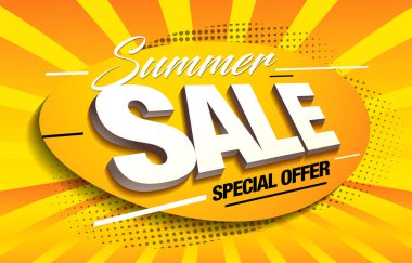 Yaz İndirimi vektör illüstrasyonu 