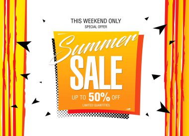 Yaz İndirimi vektör illüstrasyonu 