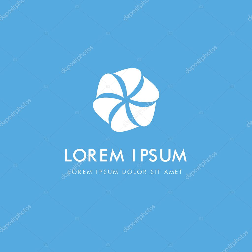 Abstract logo on blue vector illustration