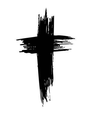 Siyah dağınık fırça stili çapraz izole üzerinde beyaz arka plan