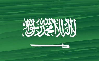 Suudi Arabistan sanatsal afiş, vektör çizim bayrağı