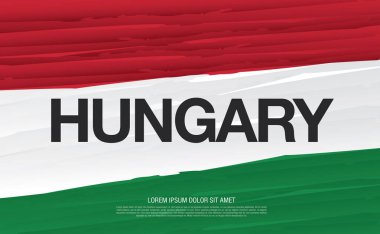 Macaristan bayrağı sanatsal afiş, vektör çizim