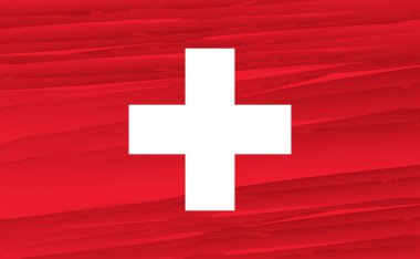 İsviçre bayrağı sanatsal afiş, vektör çizim