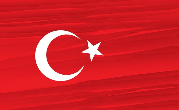 Türkiye Nin Bayrak Sanatsal Afiş Vektör Çizim — Stok Vektör