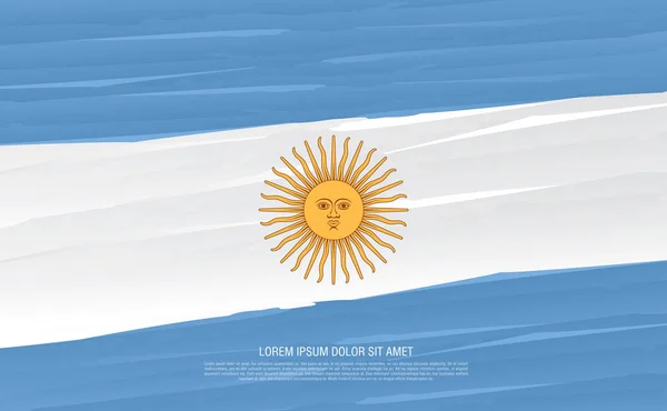 Bandeira Argentina Bandeira Artística Ilustração Vetorial — Vetor de Stock