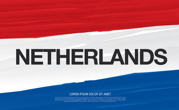 Bandeira Holanda Bandeira Artística Ilustração Vetorial —  Vetores de Stock