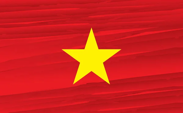 Bandera Vietnam Bandera Artística Vector Ilustración — Archivo Imágenes Vectoriales