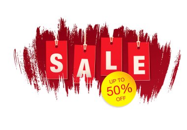 Renkli Satış Posteri, Vektör İllüstrasyonu