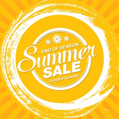 Yaz Satışı Posteri, Vektör İllüstrasyonu