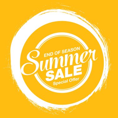 Yaz Satışı Posteri, Vektör İllüstrasyonu