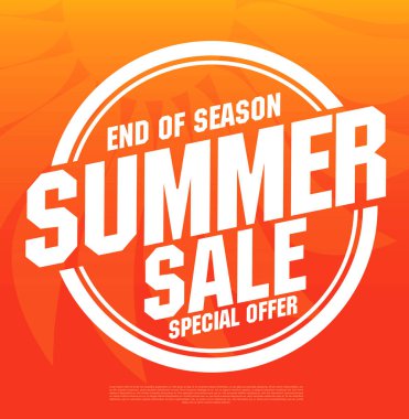 Yaz Satışı Posteri, Vektör İllüstrasyonu