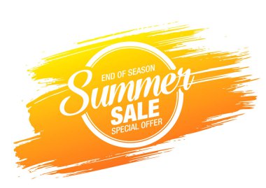 Yaz Satışı Posteri, Vektör İllüstrasyonu