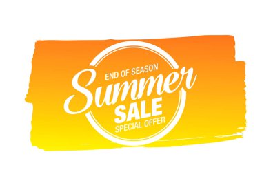 Yaz Satışı Posteri, Vektör İllüstrasyonu