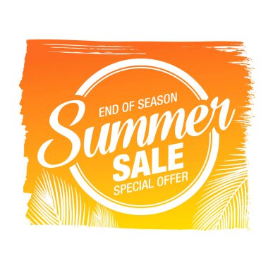 Yaz Satışı Posteri, Vektör İllüstrasyonu