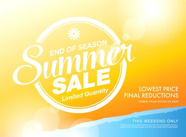 Summer Sale Poster Εικονογράφηση Διάνυσμα — Διανυσματικό Αρχείο