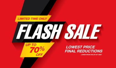 Satış afiş düzen tasarımı, vektör çizim flash