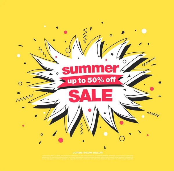 Sommer Verkauf Banner Layout Design Vektor Illustration — Stockvektor