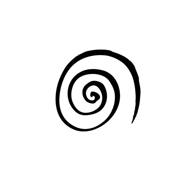 Espiral Preta Isolada Fundo Branco — Vetor de Stock