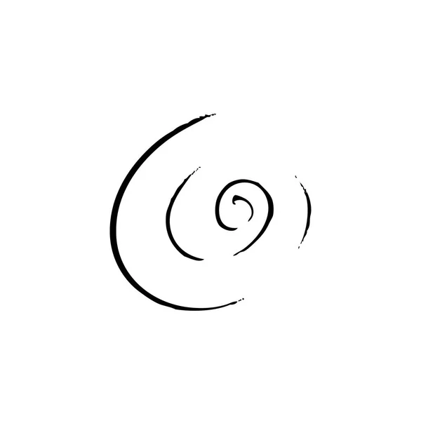 Espiral Negra Aislada Sobre Fondo Blanco — Vector de stock