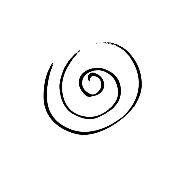 Черный Спираль Изолированы Белом Фоне — стоковый вектор