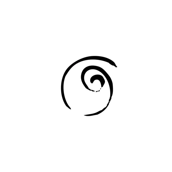 Espiral Negra Aislada Sobre Fondo Blanco — Vector de stock