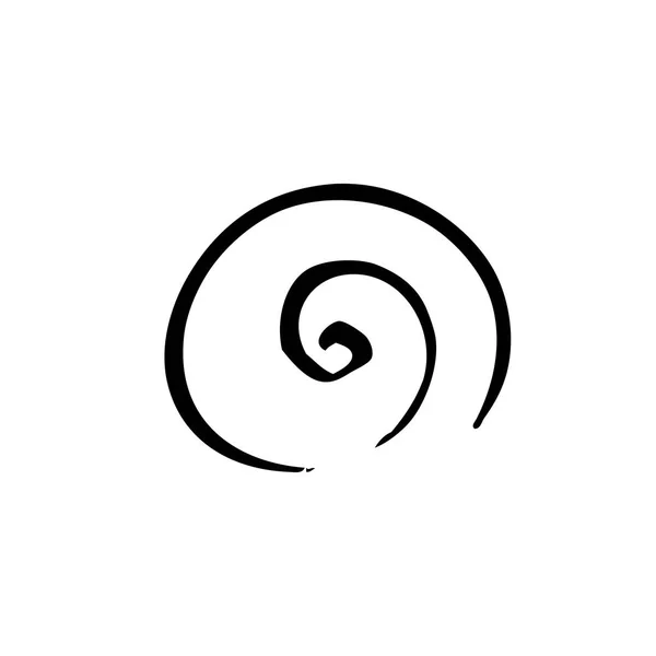 Schwarze Spirale Isoliert Auf Weißem Hintergrund — Stockvektor