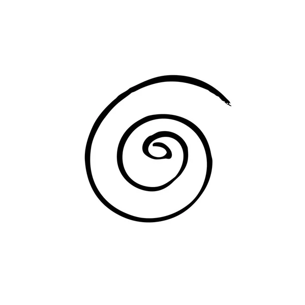 Black Spiral Isolated White Background — Stock Vector