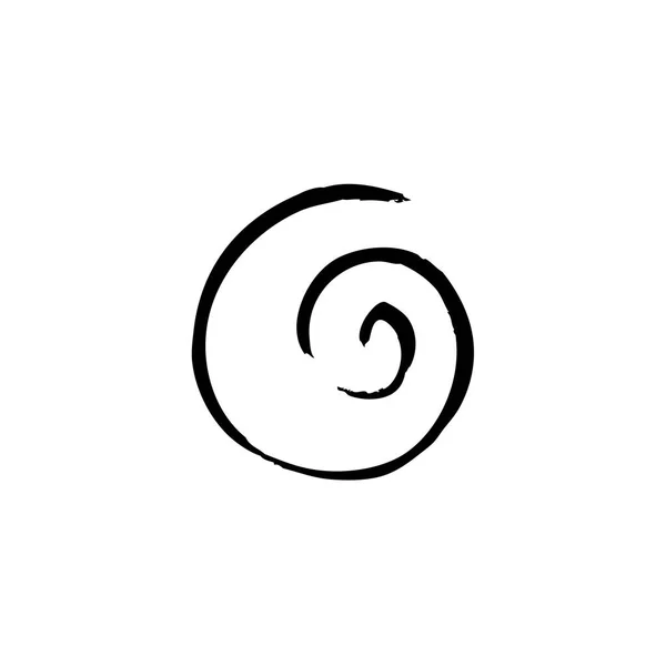 Black Spiral Isolated White Background — Stock Vector