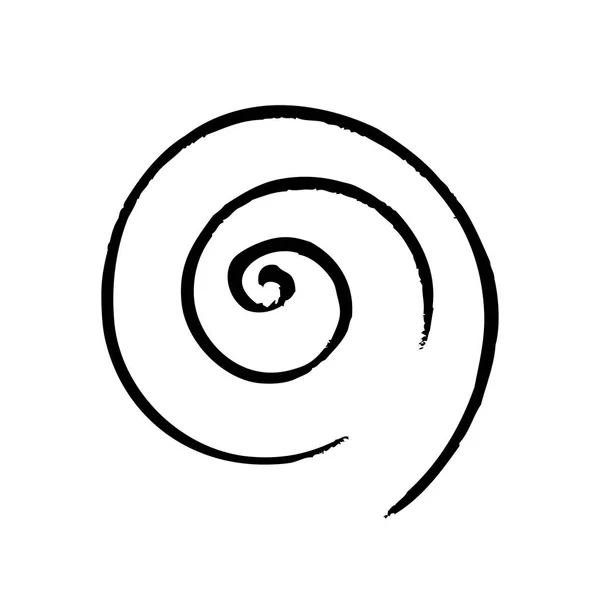 Espiral Negra Aislada Sobre Fondo Blanco — Archivo Imágenes Vectoriales