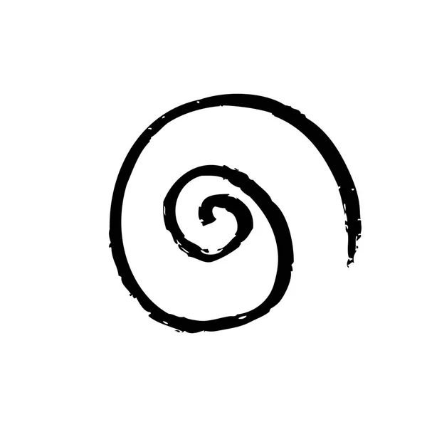 Spirale Noire Isolée Sur Fond Blanc — Image vectorielle