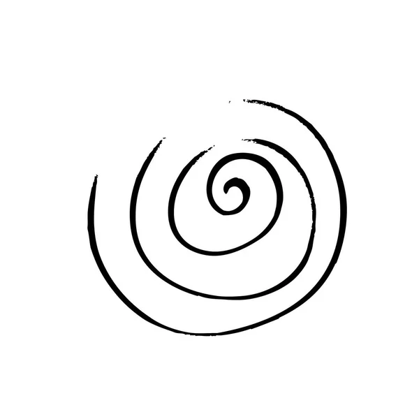 Черный Спираль Изолированы Белом Фоне — стоковый вектор