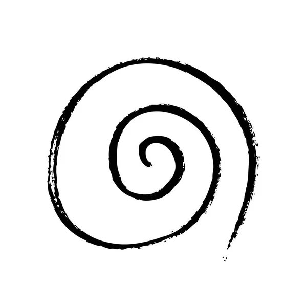 Espiral Preta Isolada Fundo Branco —  Vetores de Stock