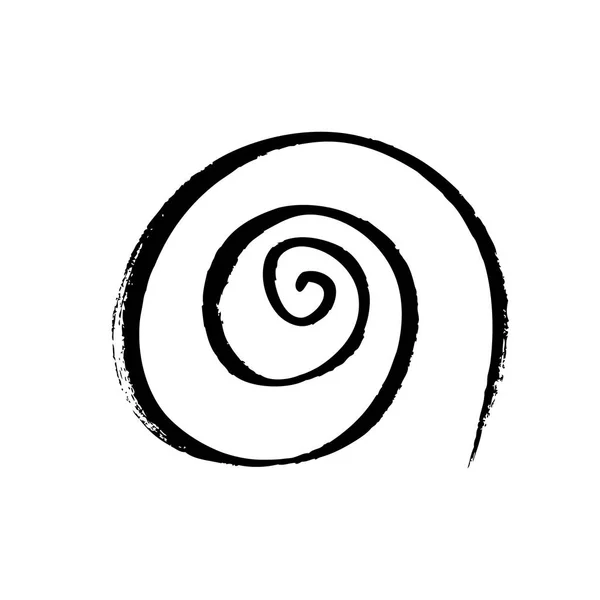 Black Spiral Isolated White Background — Stock Vector