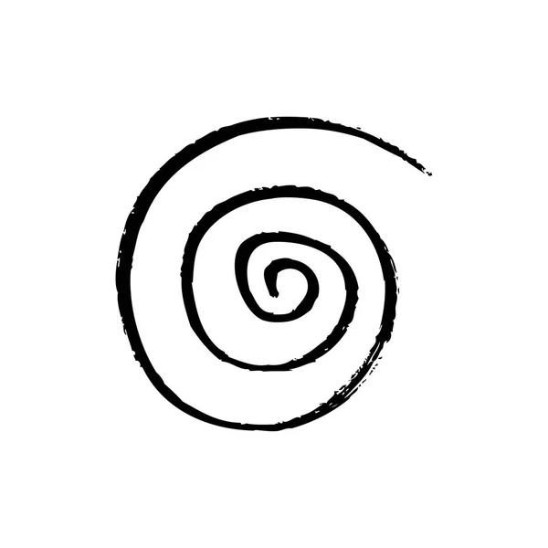 Black Spiral Isolated White Background — Stock Vector