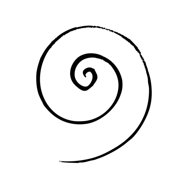 Espiral Negra Aislada Sobre Fondo Blanco — Vector de stock