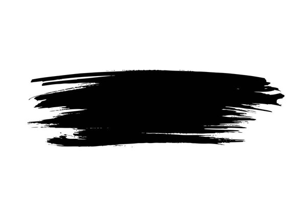 Мазок черной кисти на белом фоне
